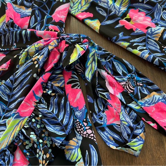 Lilly Pulitzer Lila Long Sleeve Dress Onyx Earned Stripes - Picture 4 of 16